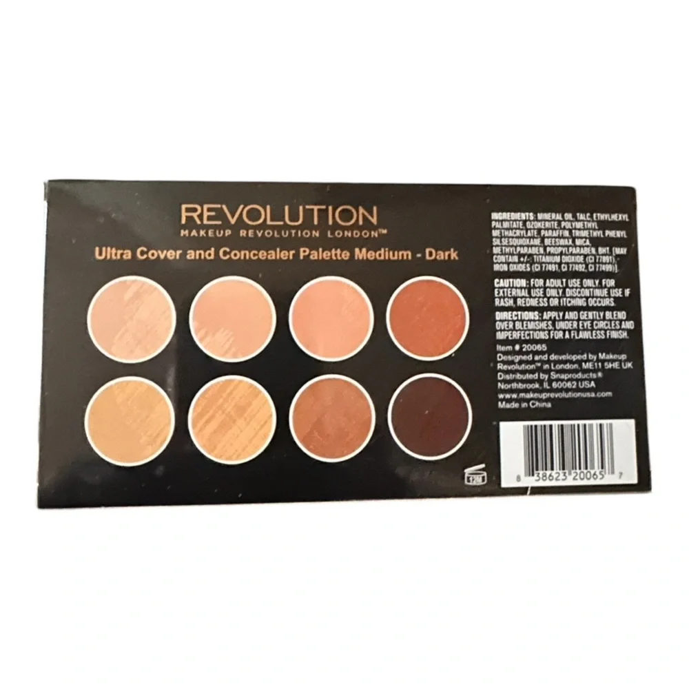 Makeup Revolution Cover & Conceal Palette | Medium–Dark | 8-Shade Makeup Compact